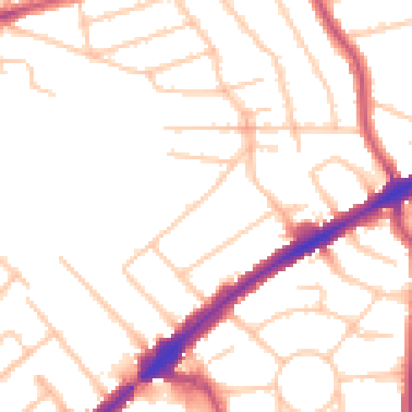 Daytime road noise heatmap for HA3 8HD