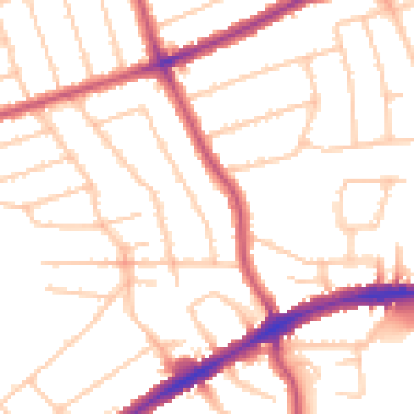Daytime road noise heatmap for HA3 8JB