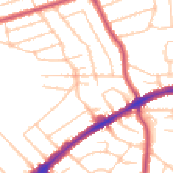 Daytime road noise heatmap for HA3 8JS