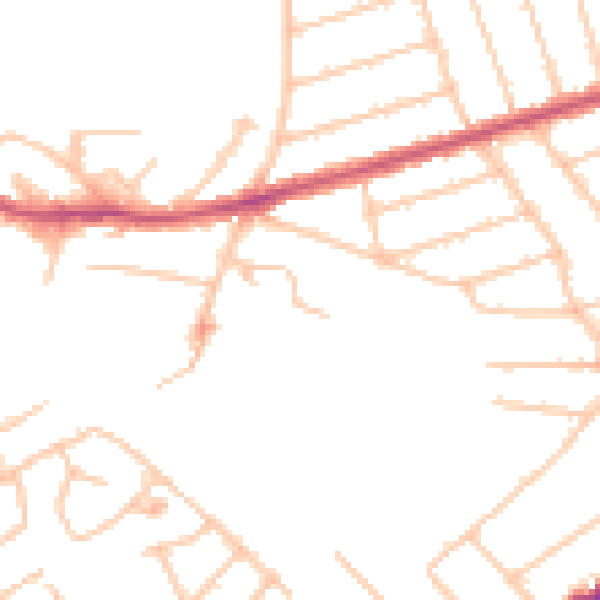Daytime road noise heatmap for HA3 8PT