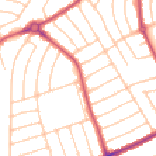 Daytime road noise heatmap for HA3 8RS