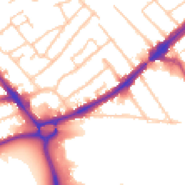 Daytime road noise heatmap for HA3 8UU