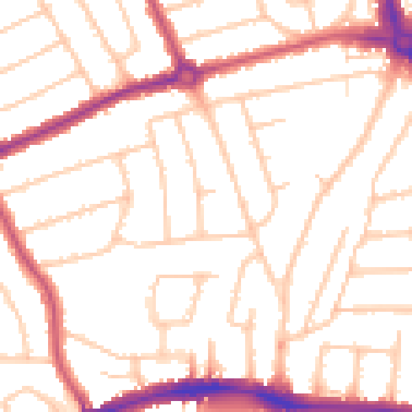 Daytime road noise heatmap for HA3 9BD