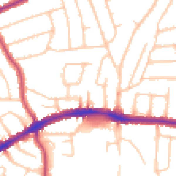 Daytime road noise heatmap for HA3 9EA