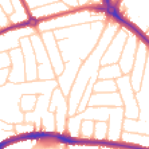 Daytime road noise heatmap for HA3 9HR