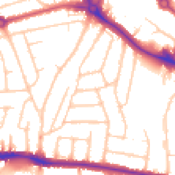 Daytime road noise heatmap for HA3 9JY