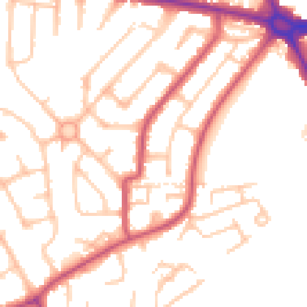Daytime road noise heatmap for HA3 9RG