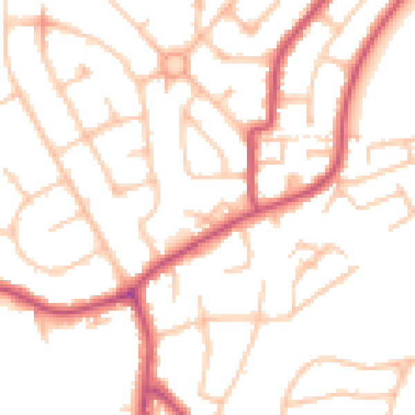Daytime road noise heatmap for HA3 9UR