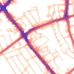 Daytime road noise heatmap for HA8 0AE