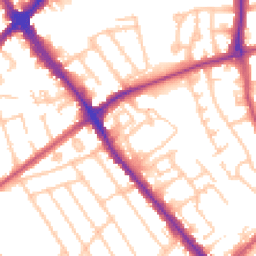 Daytime road noise heatmap for HA8 0AQ