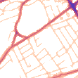Daytime road noise heatmap for HA8 6DE