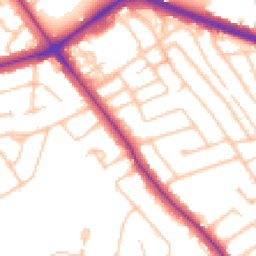 Daytime road noise heatmap for HA8 8AA