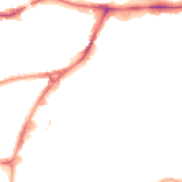 Night-time road noise heatmap for HA9 0FG