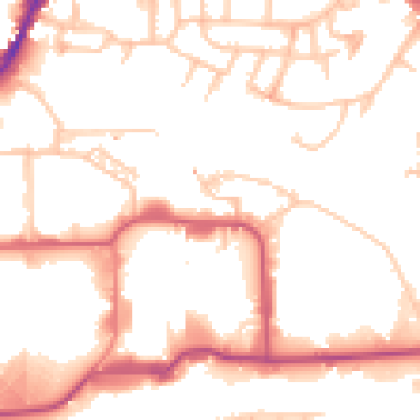 Daytime road noise heatmap for HA9 0FP