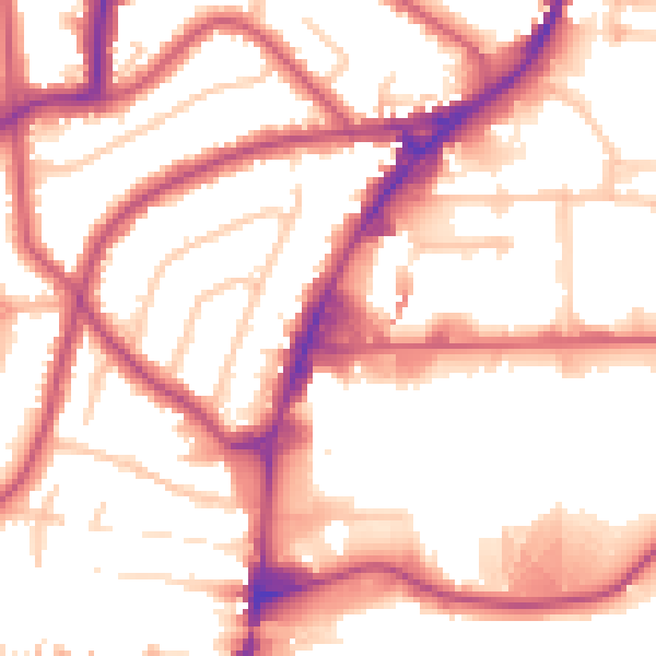 Daytime road noise heatmap for HA9 0FX