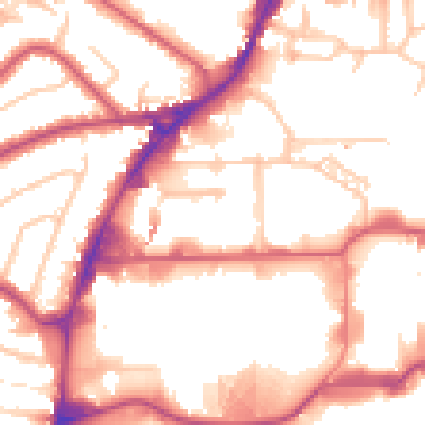 Daytime road noise heatmap for HA9 0LG