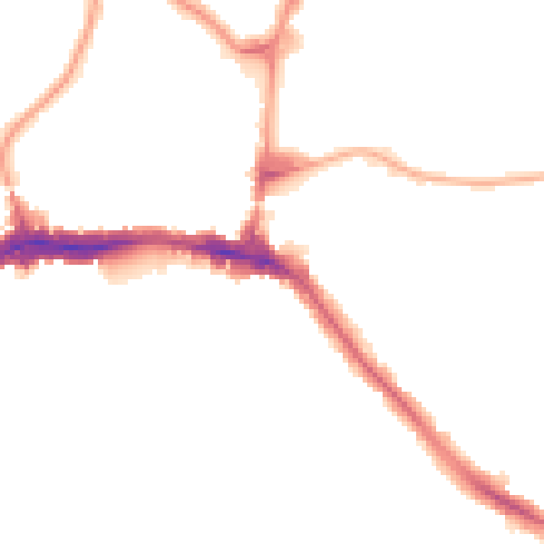 Night-time road noise heatmap for HA9 6BA