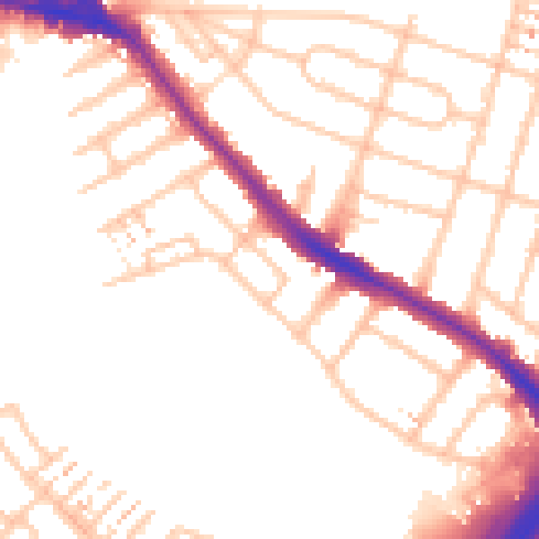 Daytime road noise heatmap for HA9 6DP