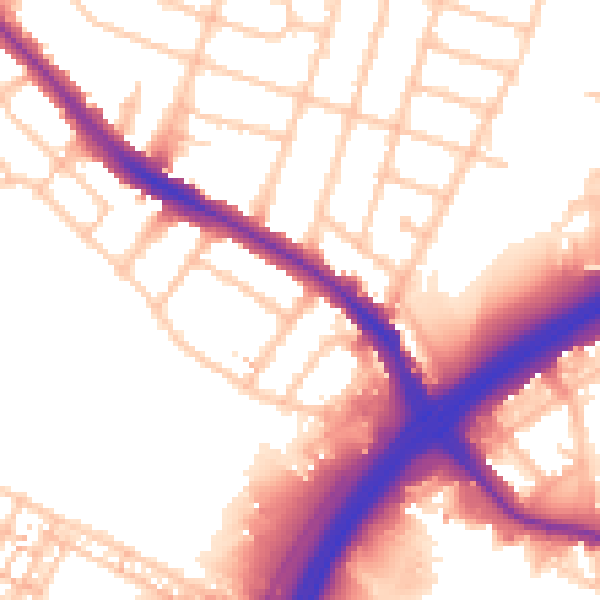 Daytime road noise heatmap for HA9 6EX