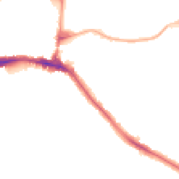 Night-time road noise heatmap for HA9 6LN