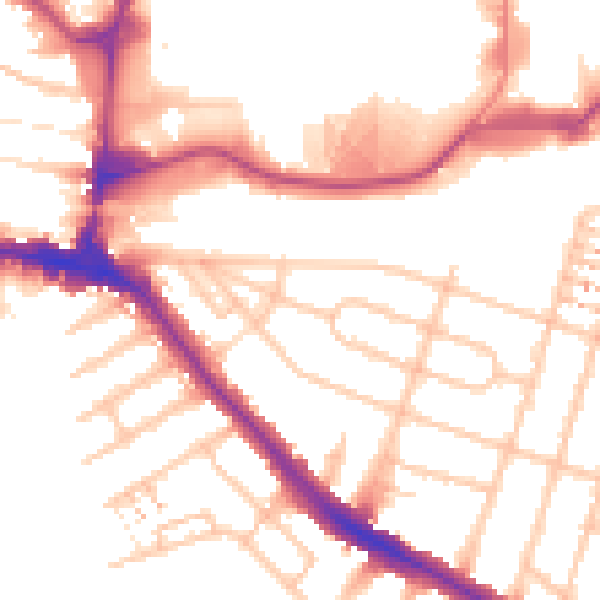 Daytime road noise heatmap for HA9 6LS