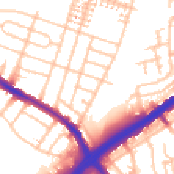Daytime road noise heatmap for HA9 6NR