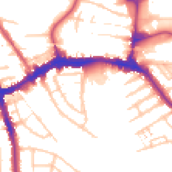 Daytime road noise heatmap for HA9 7DU