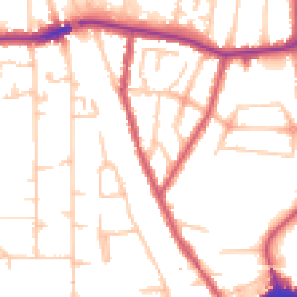 Daytime road noise heatmap for HA9 7LQ