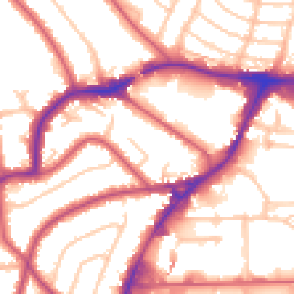 Daytime road noise heatmap for HA9 8JH