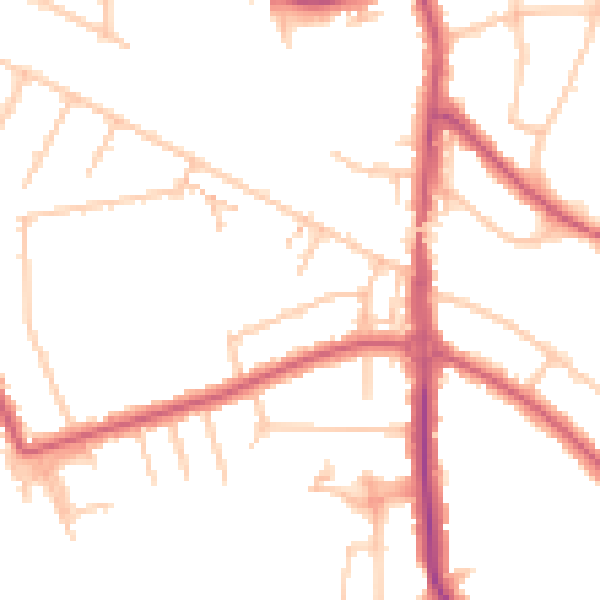 Daytime road noise heatmap for HA9 8PR