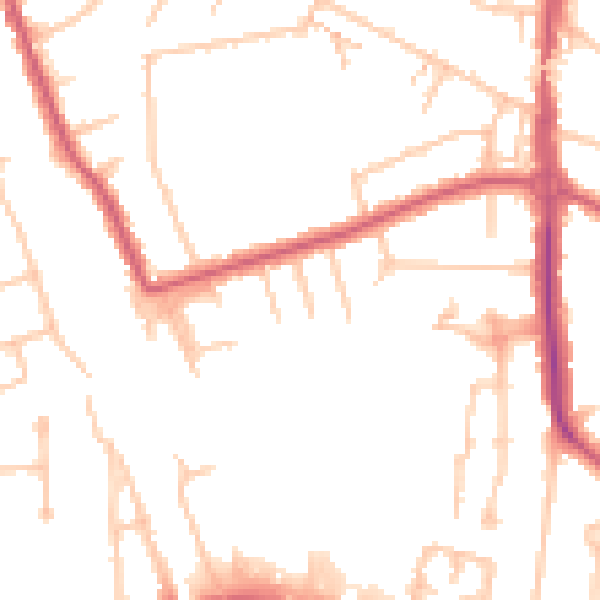 Daytime road noise heatmap for HA9 8QF