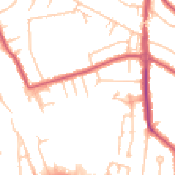 Daytime road noise heatmap for HA9 8QG
