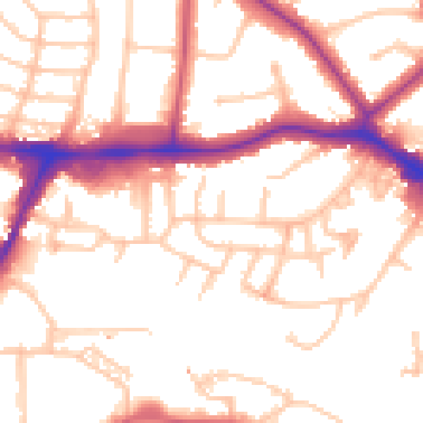 Daytime road noise heatmap for HA9 9AP