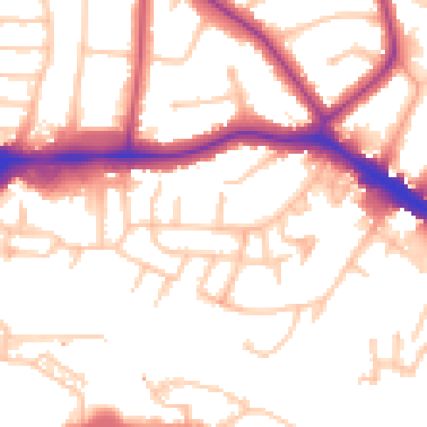 Daytime road noise heatmap for HA9 9AX