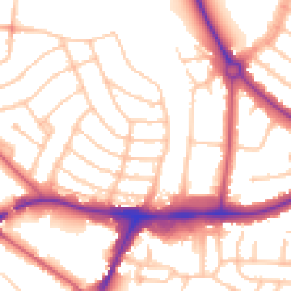 Daytime road noise heatmap for HA9 9LE