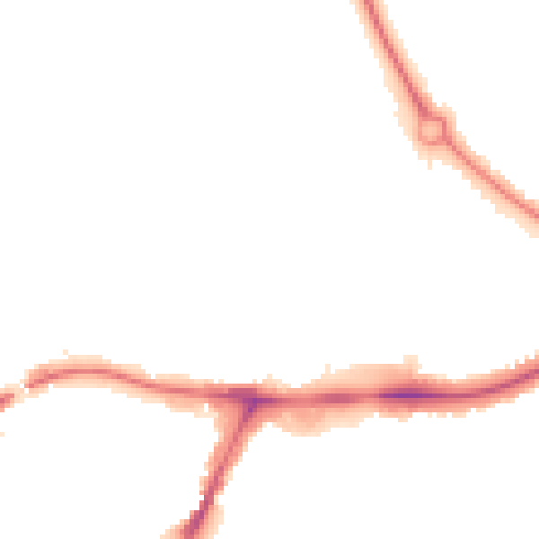 Night-time road noise heatmap for HA9 9LE