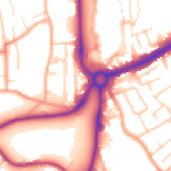 Daytime road noise heatmap for HP1 1AT