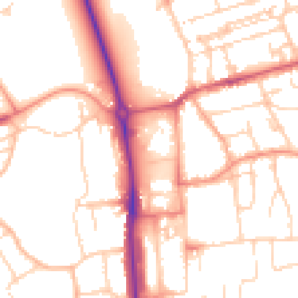 Daytime road noise heatmap for HP1 1BF