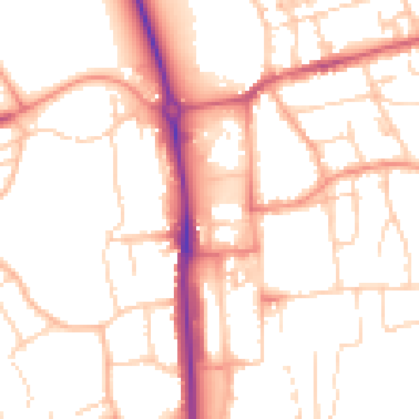 Daytime road noise heatmap for HP1 1DR