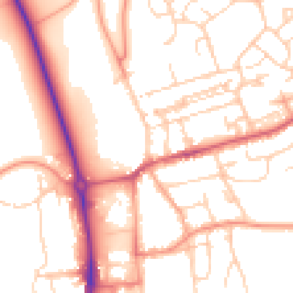 Daytime road noise heatmap for HP1 3AE