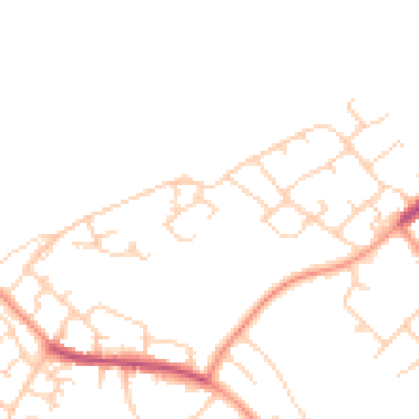 Daytime road noise heatmap for HP1 3TU