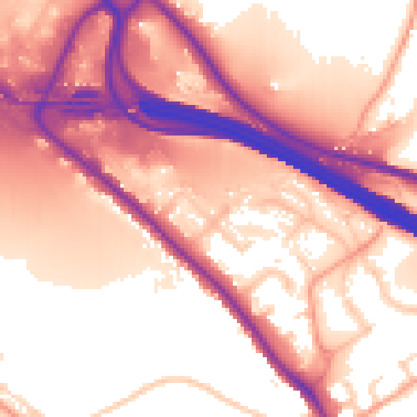Daytime road noise heatmap for HP10 0DW