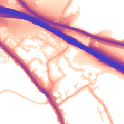 Daytime road noise heatmap for HP10 0ND