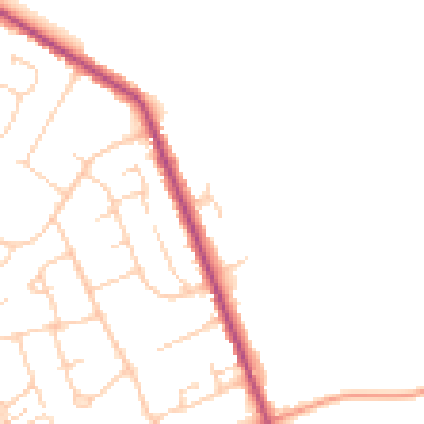Daytime road noise heatmap for HP10 8AR
