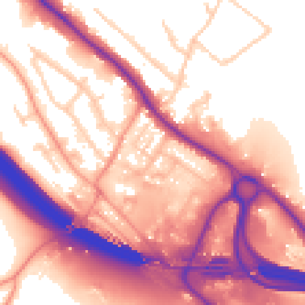 Daytime road noise heatmap for HP10 9TW