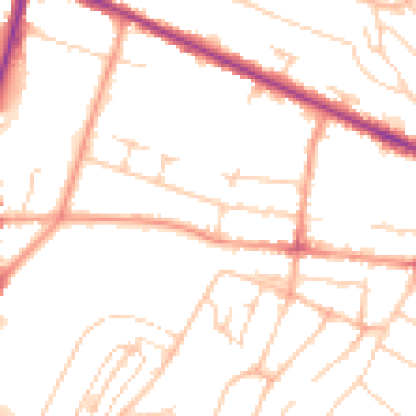Daytime road noise heatmap for HP12 3AU