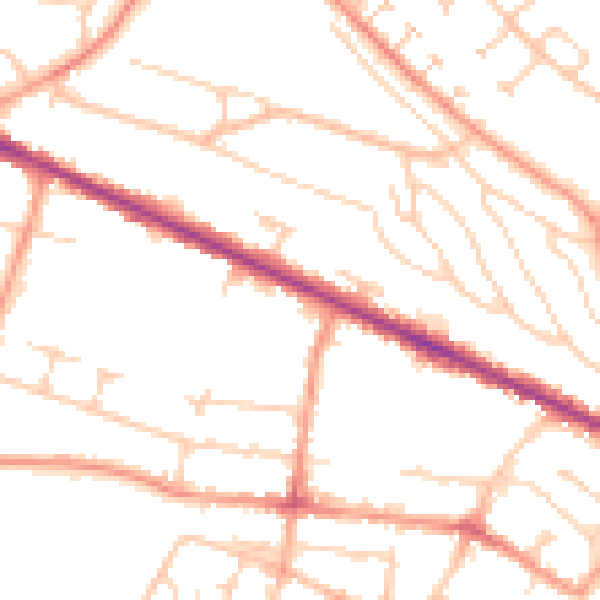 Daytime road noise heatmap for HP12 3AW