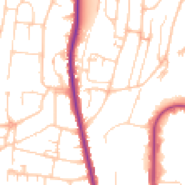 Daytime road noise heatmap for HP12 3LU