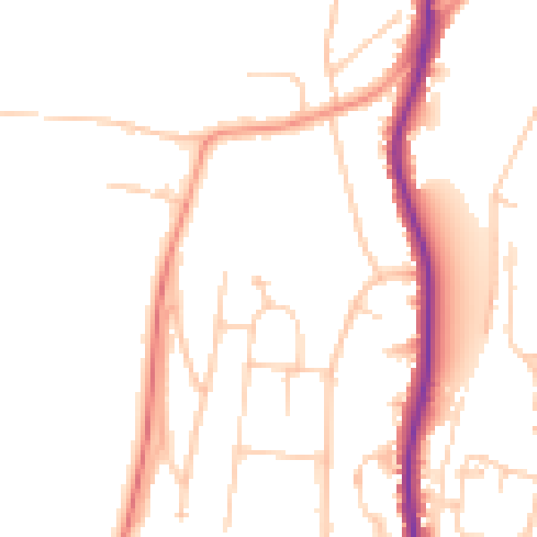 Daytime road noise heatmap for HP12 4QH