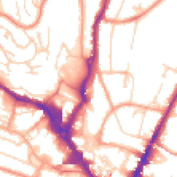 Daytime road noise heatmap for HP13 5DN